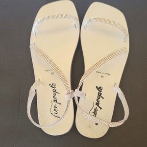 Free People Crystal Sandals Embellished/ rhinestones Strap 7.5